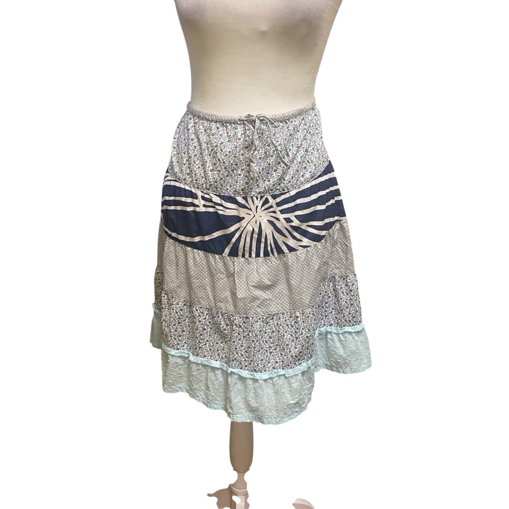 J Crew Cottagecore Tiered Patchwork Drawstring Sk… - image 7